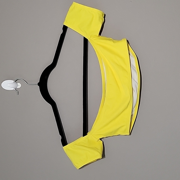 Swim Top Off the Shoulder Bright Yellow - Picture 3 of 14